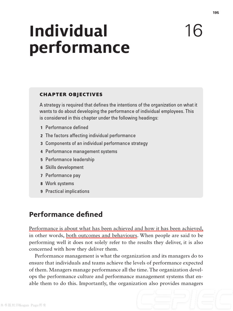Individual Performance Management Strategies | PDF | Leadership | Incentive