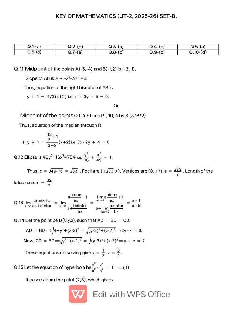 Unit -2 set B | PDF | Equations | Mathematical Objects