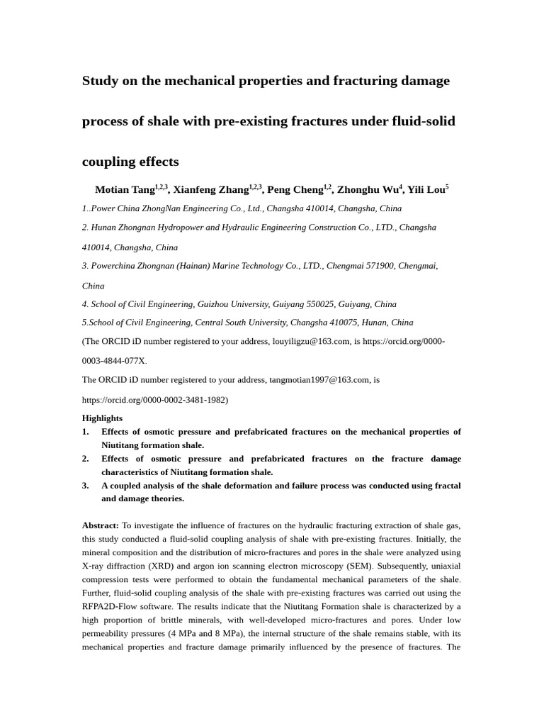 Shale Mechanical Properties Under Fluid Coupling | PDF | Fracture ...