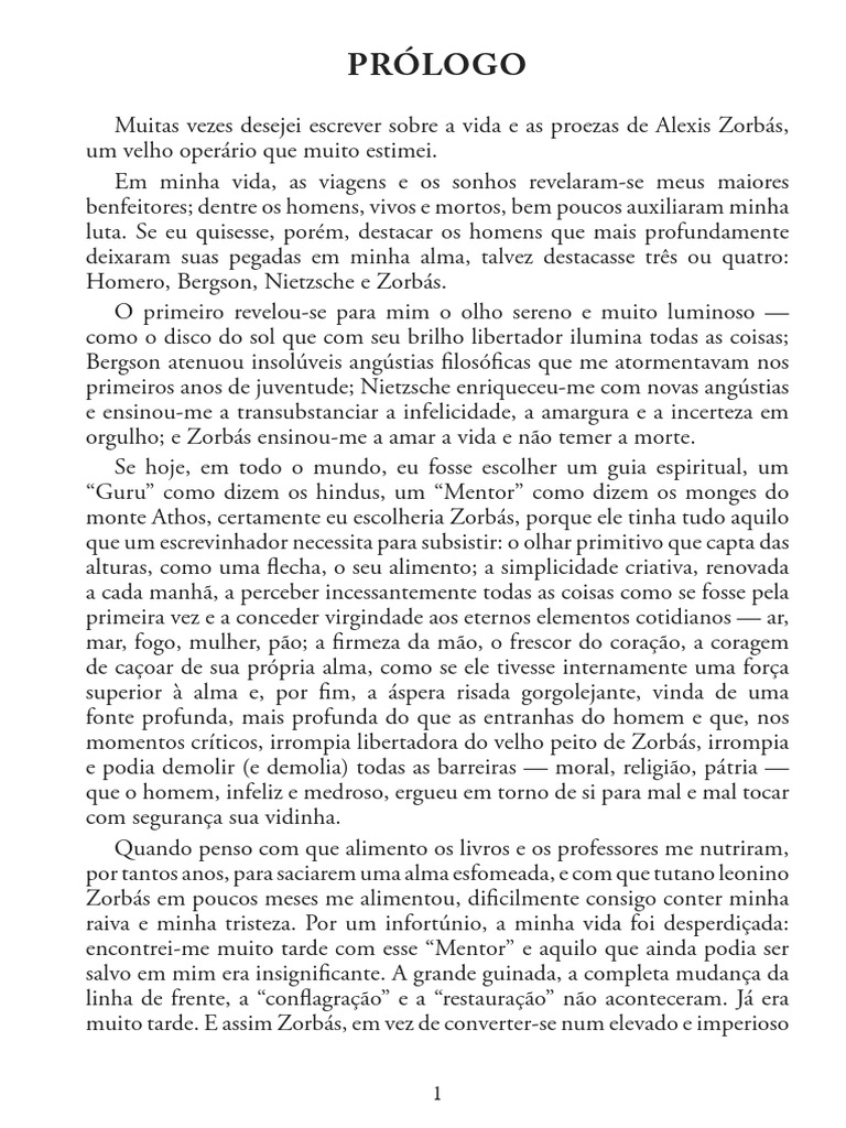 Reflexões sobre Zorbás e a Vida | PDF | Amor | Alma