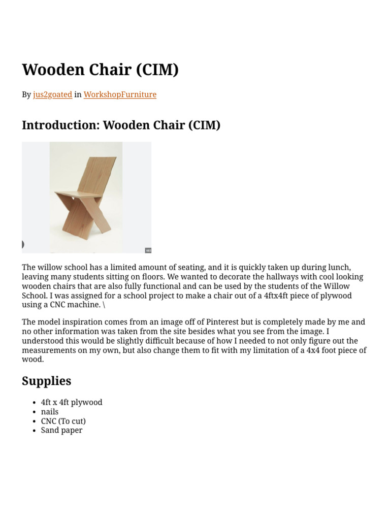 DIY Wooden Chair Project Guide | PDF | Chair