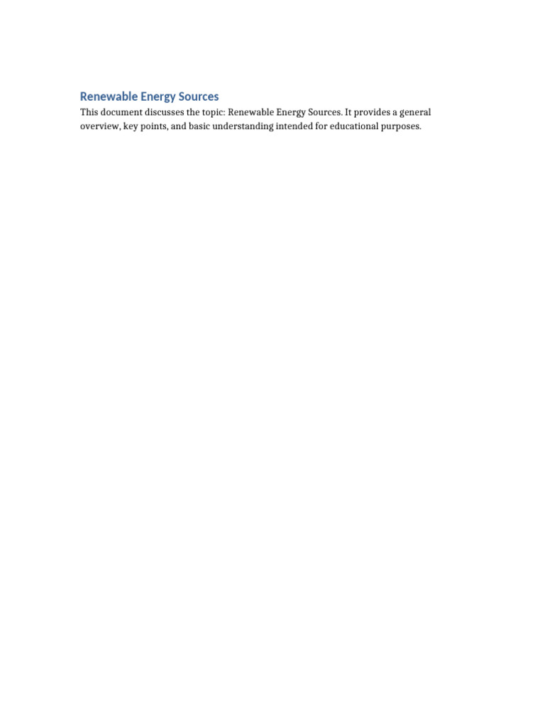 Document 5 Renewable Energy Sources | PDF