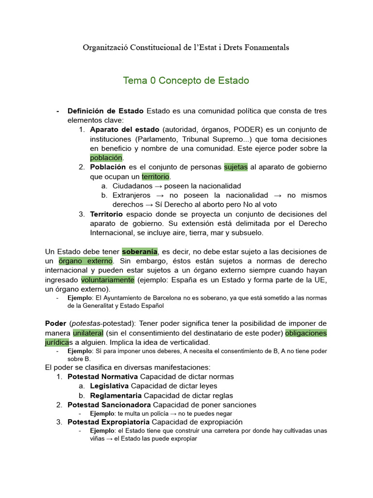 Apunts propis-2 | PDF | Constitución | Estado (política)