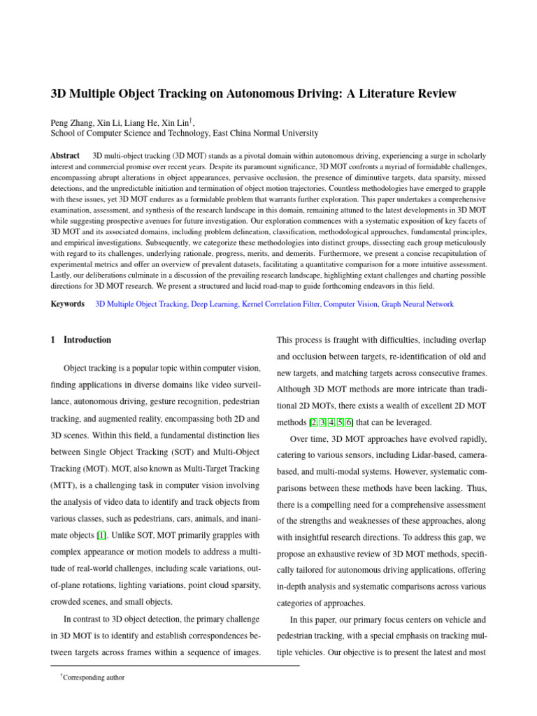 3D Object Tracking in Autonomous Driving | PDF | Deep Learning | Lidar