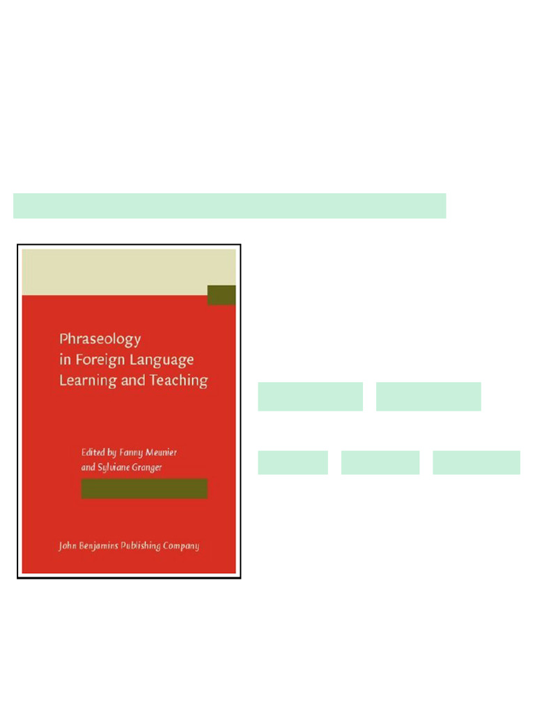 Phraseology in Foreign Language Learning and Teaching 138th Edition ...