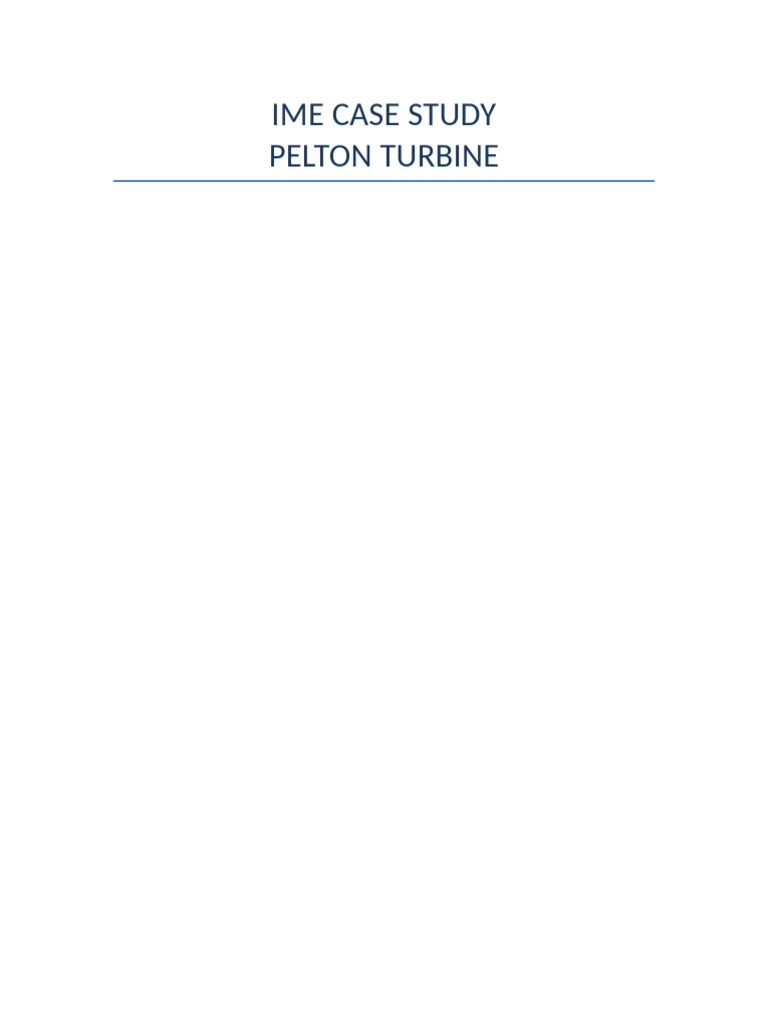 Pelton Turbine Case Study Insights | PDF | Turbine | Jet Engine