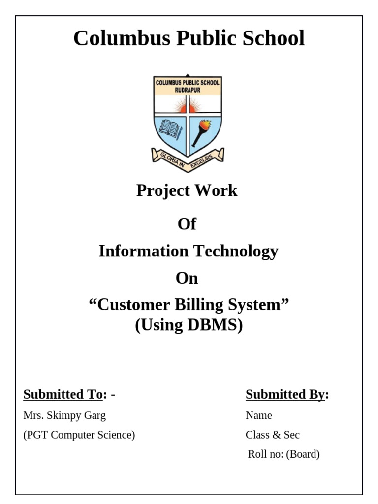 Customer Billing System Project Report | PDF