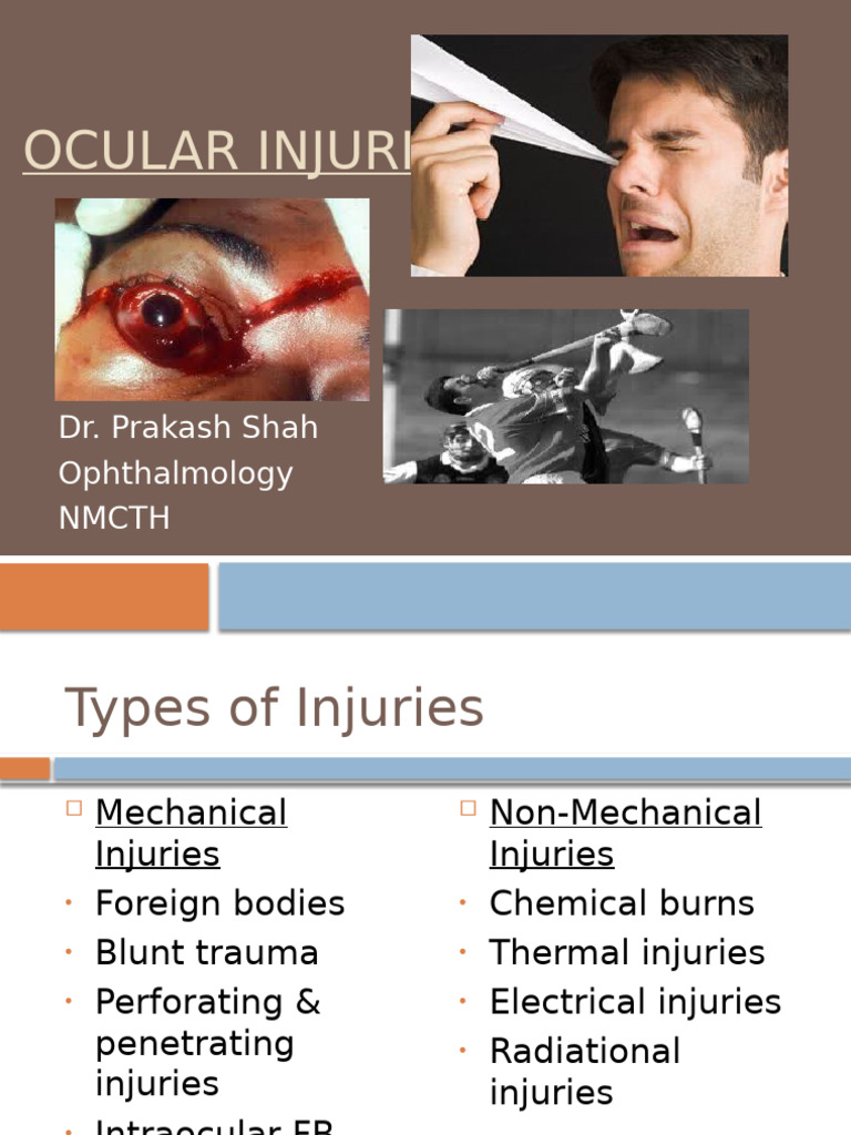 Ocular Injuries | PDF | Cornea | Medical Specialties