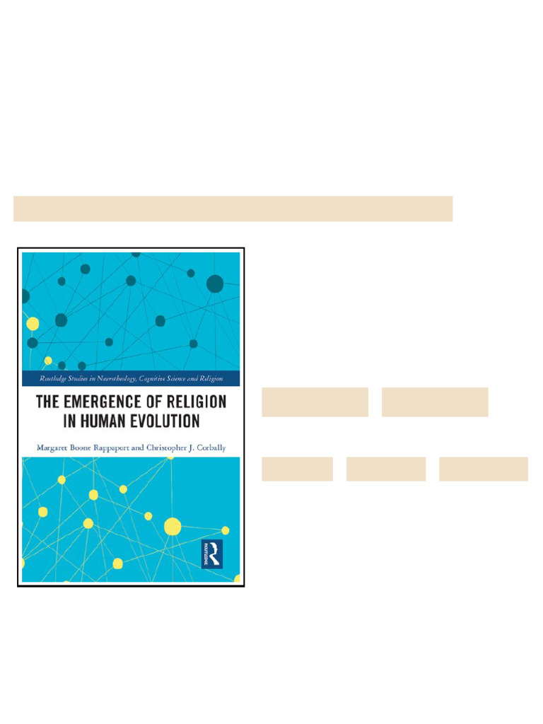 The Emergence of Religion in Human Evolution 1st Edition Margaret Boone ...