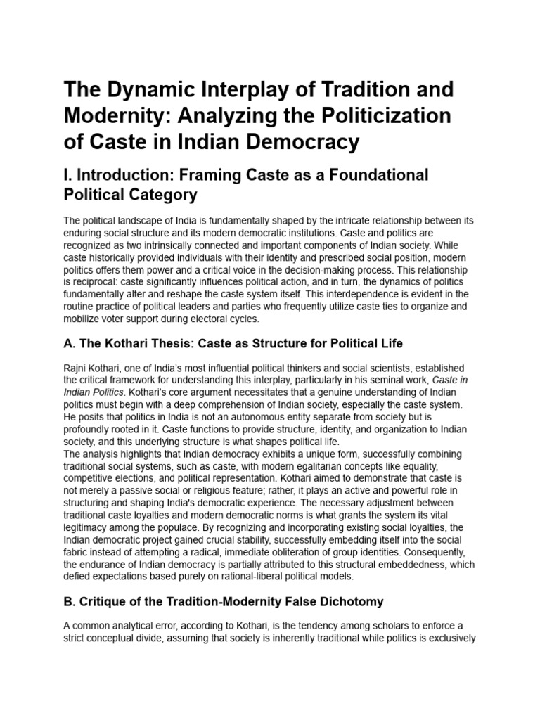Caste Politics in Indian Democracy | PDF | Caste | Intersectionality