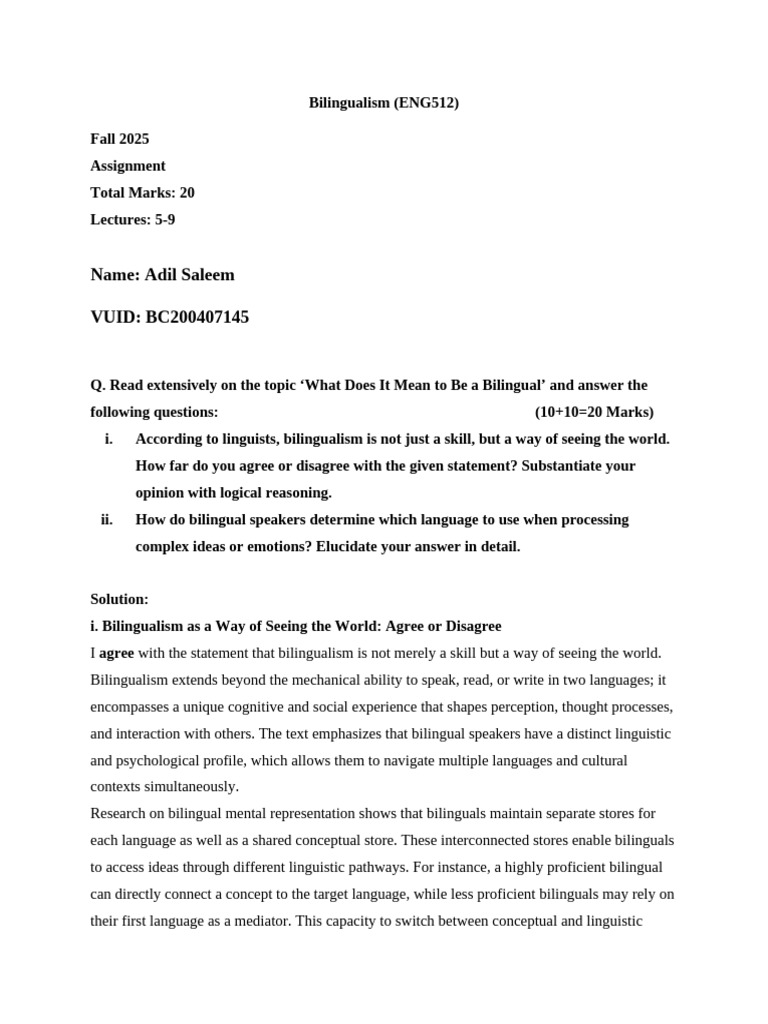 Understanding Bilingualism's Impact | PDF | Multilingualism | Linguistics