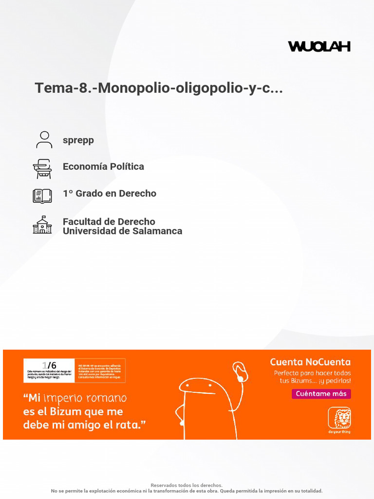 Monopolio y Oligopolio en Economía | PDF | Monopolio | Mercado (economía)