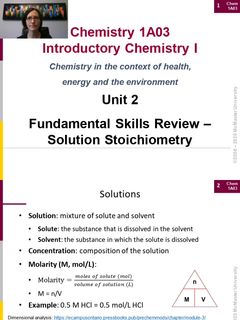 Solution Stoichiometry Basics | PDF | Molar Concentration | Mole (Unit)