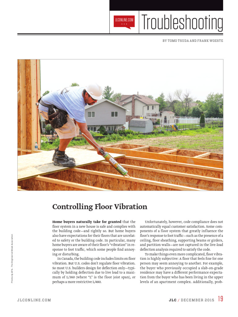 JLC 2015-12 Controlling Floor Vibration | PDF | Building Engineering ...