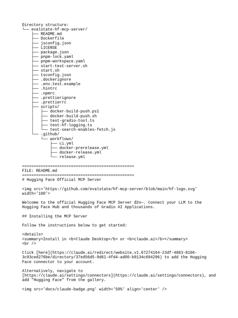 Hugging Face MCP Server Setup Guide | PDF | Copyright | Software