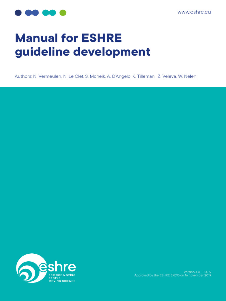 ESHRE Guideline Development Manual | PDF | Medical Diagnosis | Evidence ...