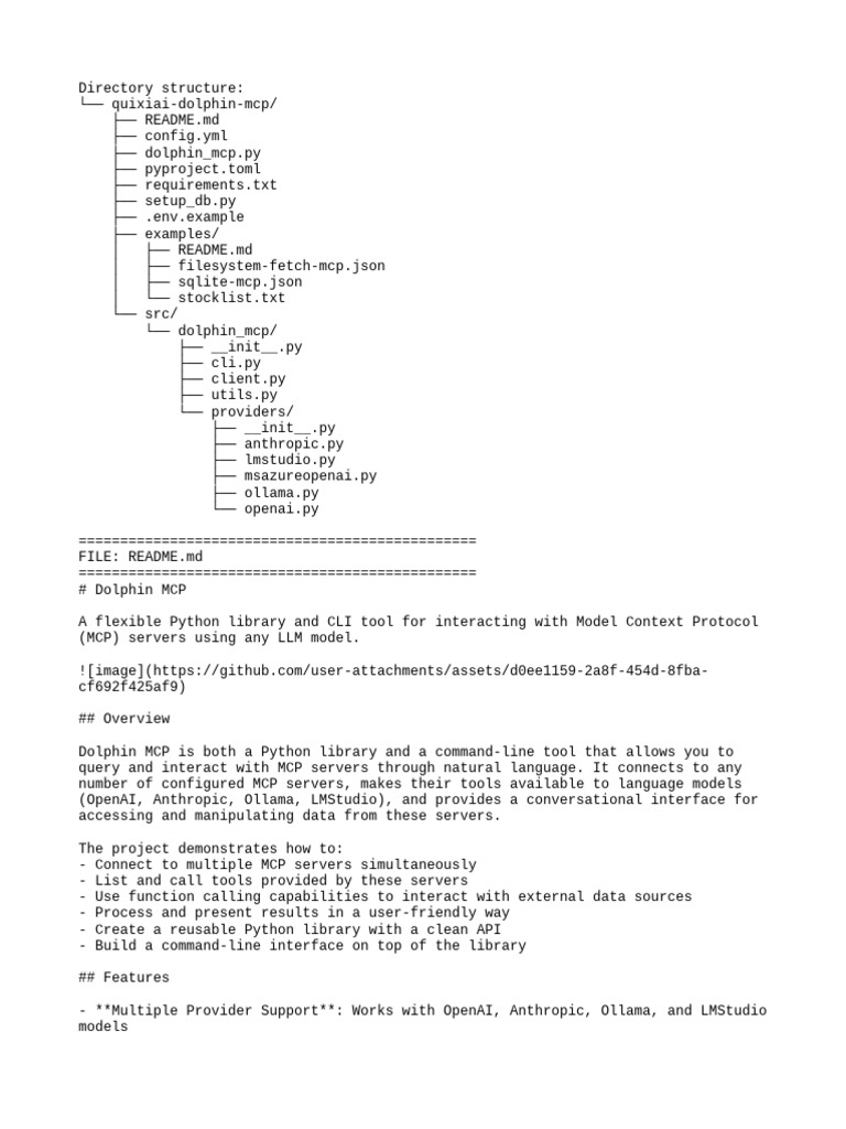 Dolphin MCP: Python CLI for LLMs | PDF | Command Line Interface | Computing
