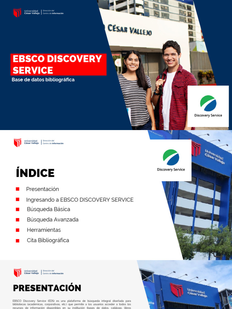 Guía de Uso de EBSCO Discovery Service | PDF | Bases de datos | Información