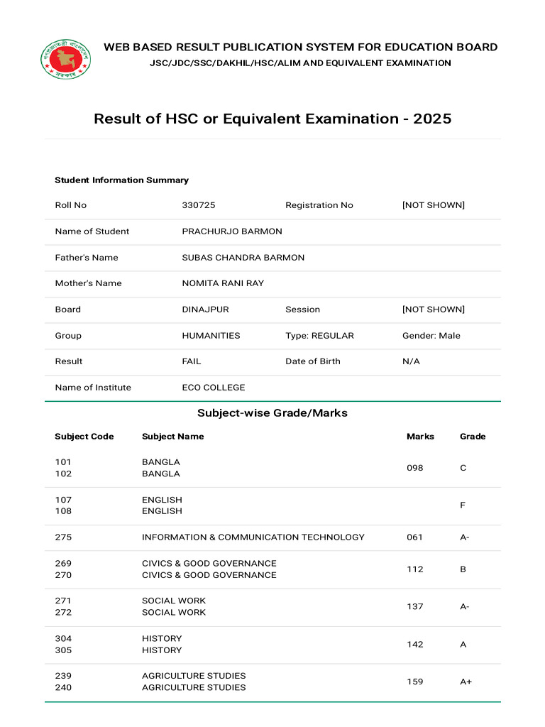 Web Based Result Publication System For Education Board | PDF