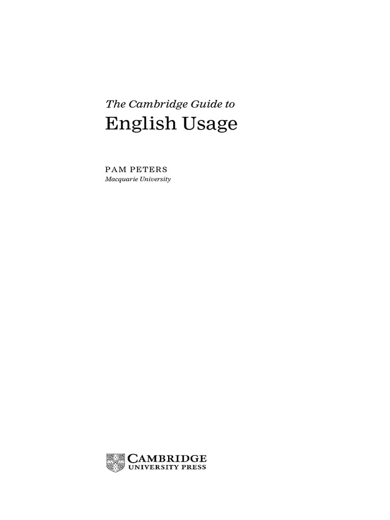 Cambridge English Usage Guide | PDF | English Language | Plural