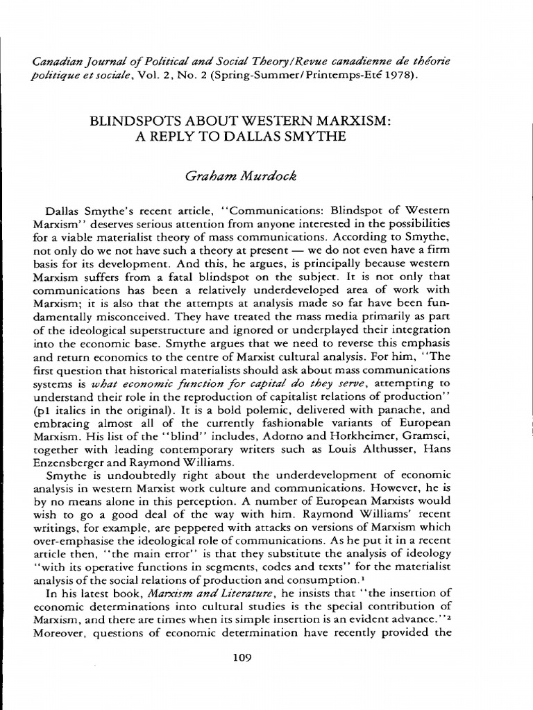 Blindspots About Western Marxism | PDF | Marxism | Capitalism