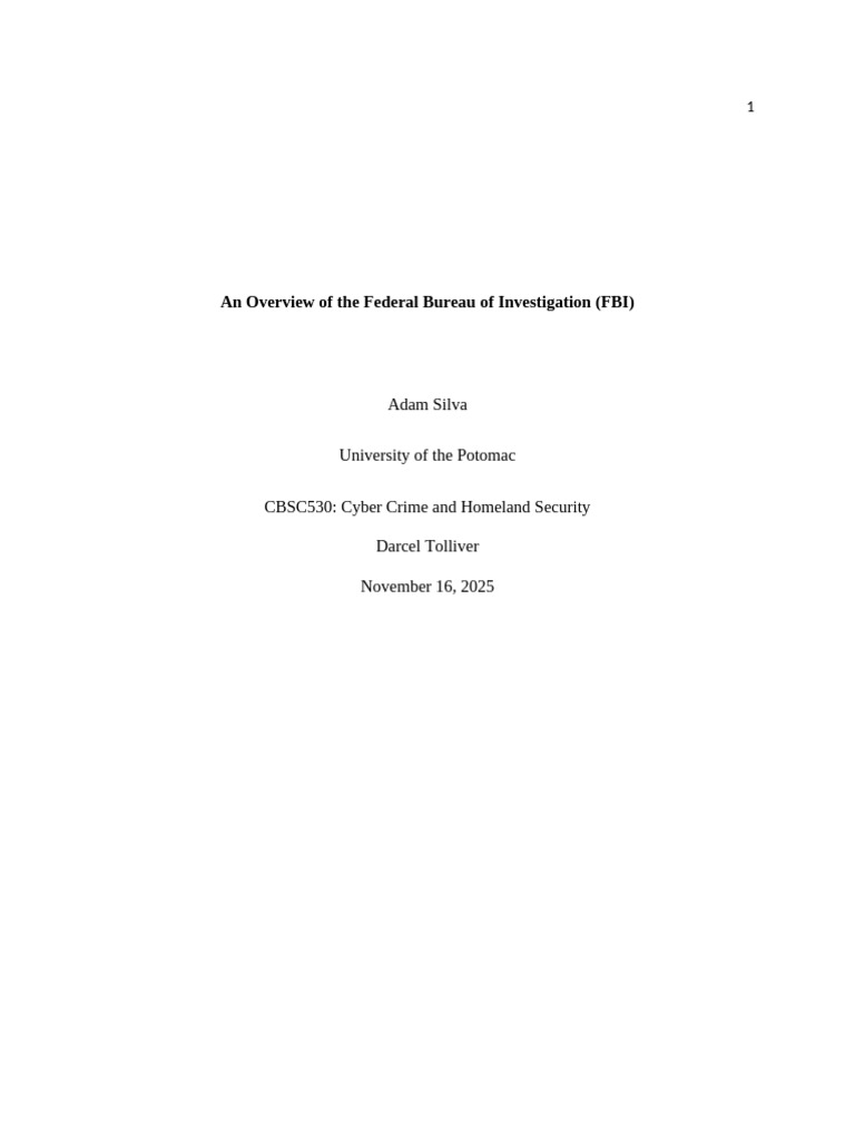 FBI Overview: History and Challenges | PDF | American Government ...