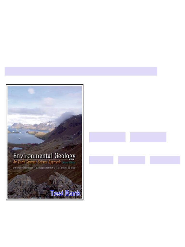 Environmental Geology An Earth Systems Approach 2nd Edition Merritts ...