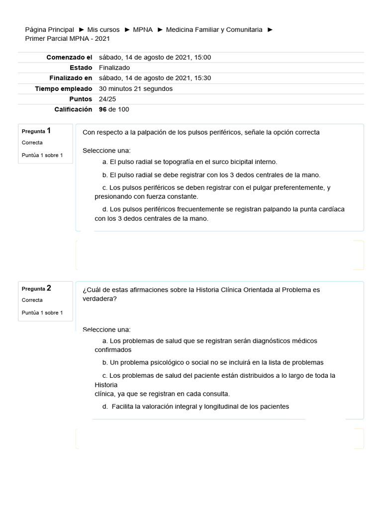 Primer Parcial MPNA - 2021 | PDF | Presión sanguínea | Legumbres