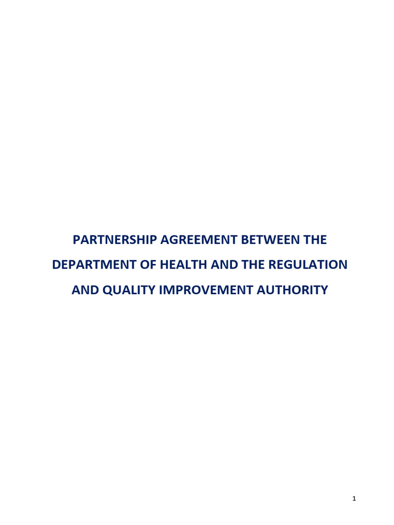 Partnership Agreement: DoH & RQIA | PDF | Audit | Internal Audit