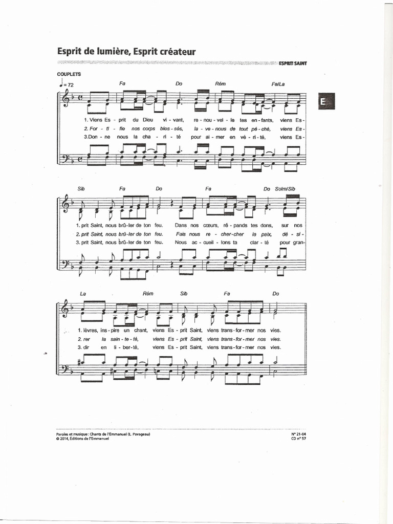 Esprit Saint : Chants de Louange | PDF