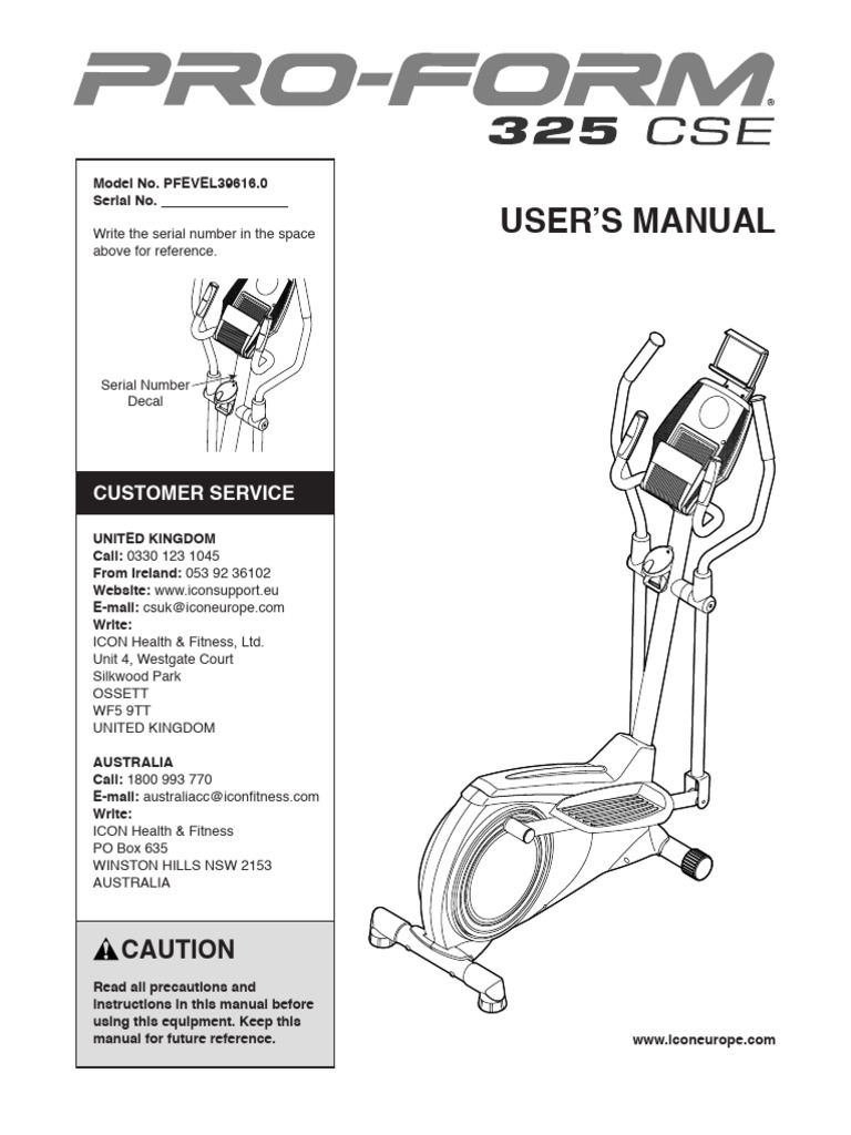 Pro Form 325CE | PDF | Screw | Heart Rate