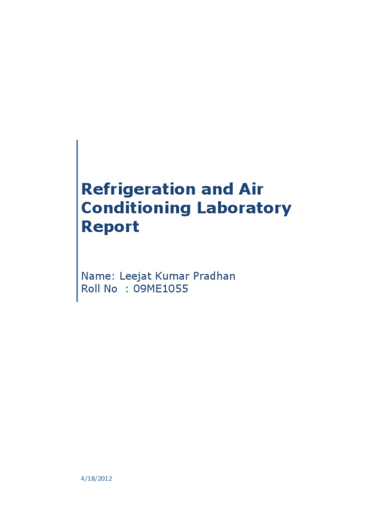 Refrigeration Lab Report Gas Compressor Refrigeration