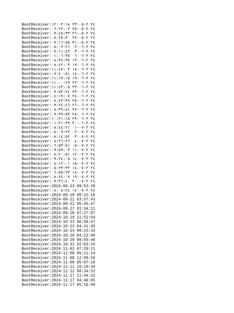 BootReceiver Log Entries Overview | PDF