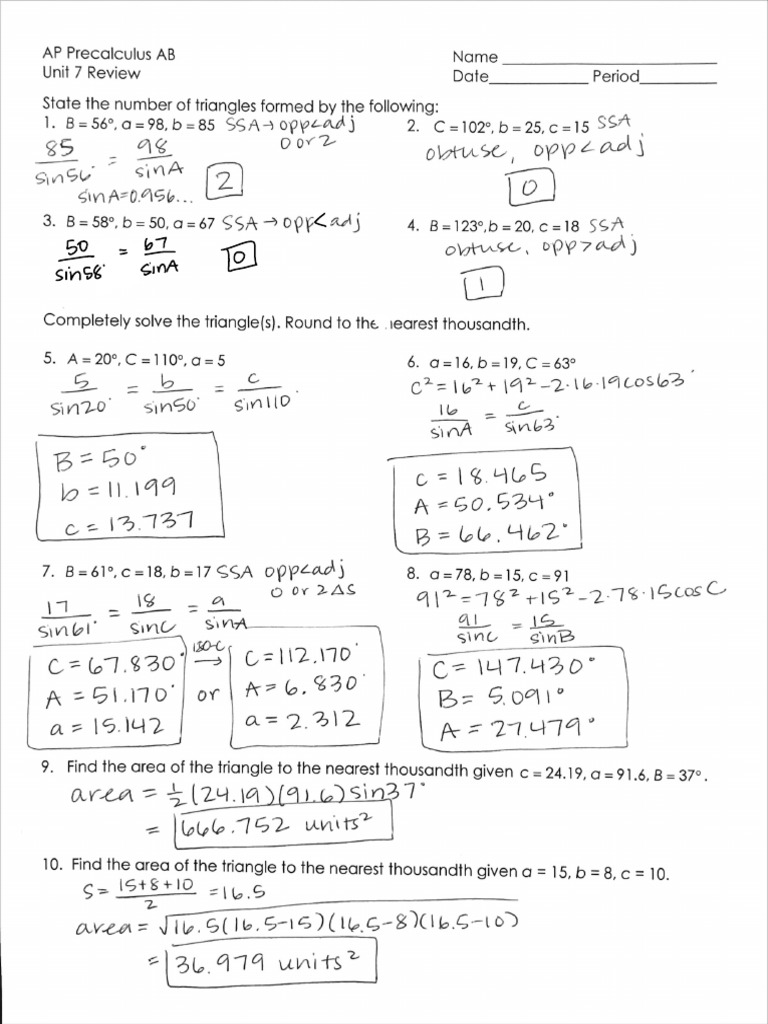 Test Review Key | PDF