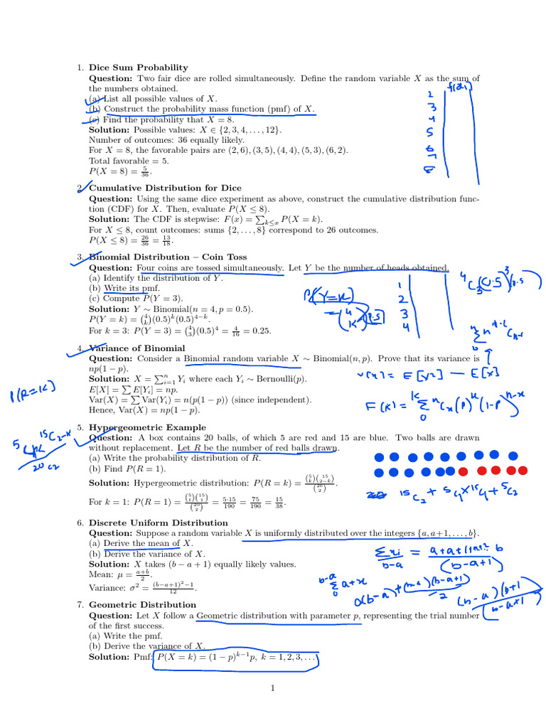 Dice and Probability Distributions Guide | PDF | Receiver Operating ...