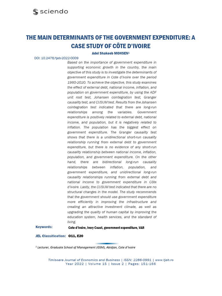 24 Gsm the Main Determinants of the Government Expenditure | PDF ...