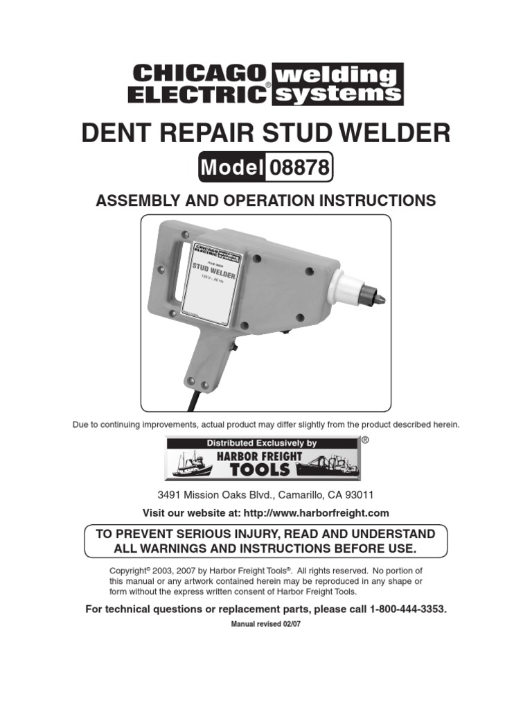 Dent Repair Stud Welder Model 08878 | Ac Power Plugs And Sockets | Welding