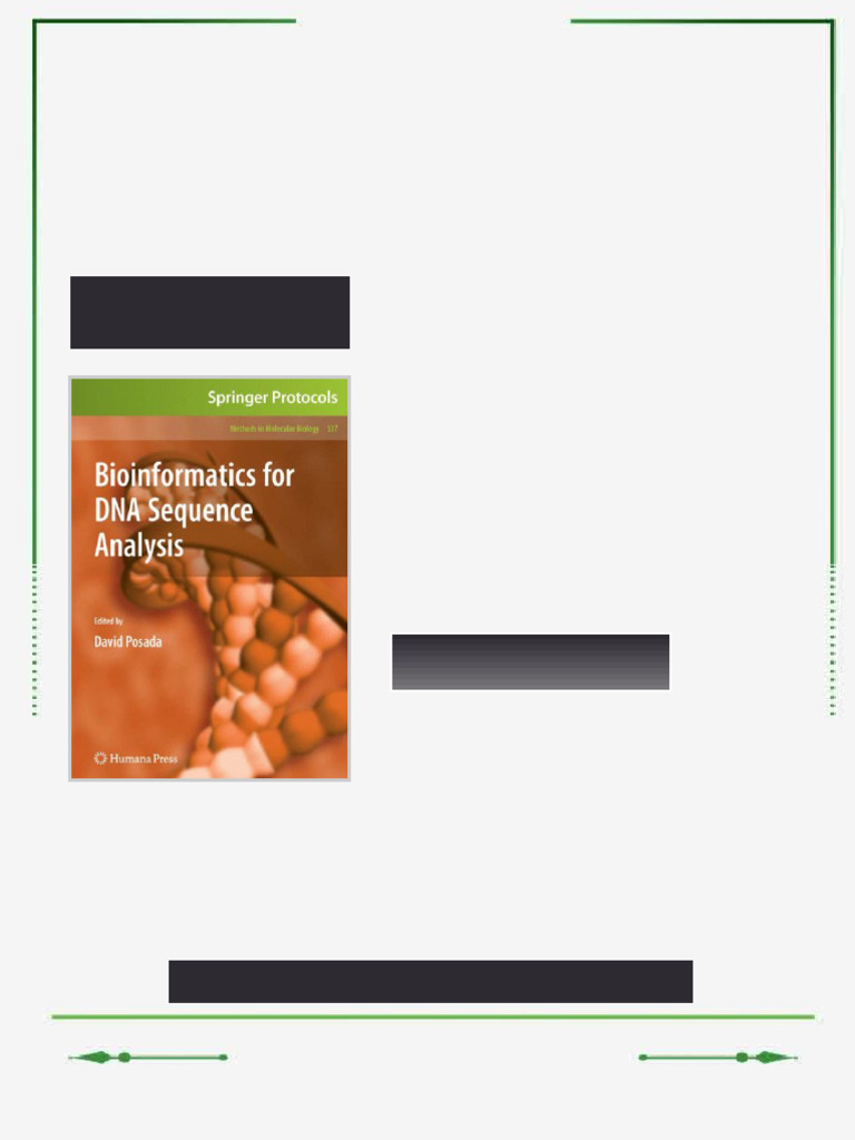 Bioinformatics for DNA sequence analysis 1st Edition Kit J. Menlove ...
