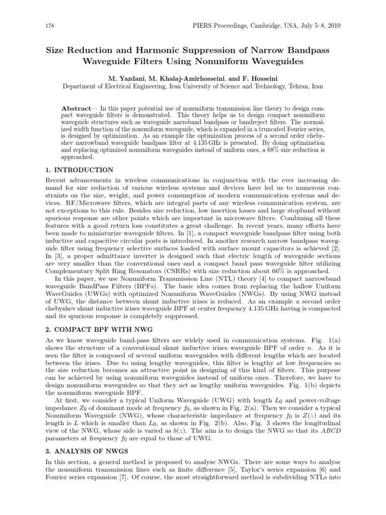 Compact Waveguide Filter Design | PDF | Transmission Line | Electronic ...