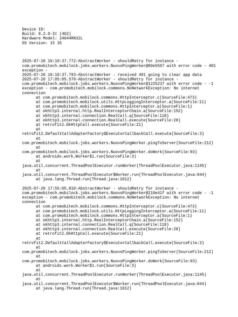 NuovoPingWorker Error Log Analysis | PDF | Java (Programming Language ...