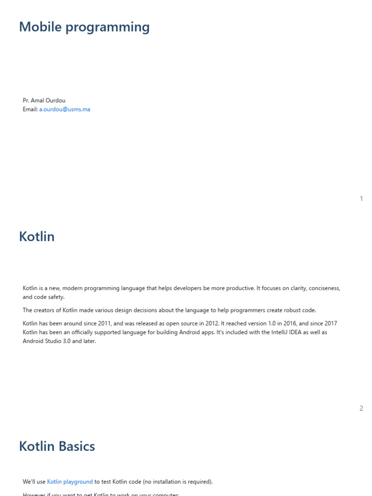 Kotlin Programming Basics Guide | PDF | Parameter (Computer Programming ...
