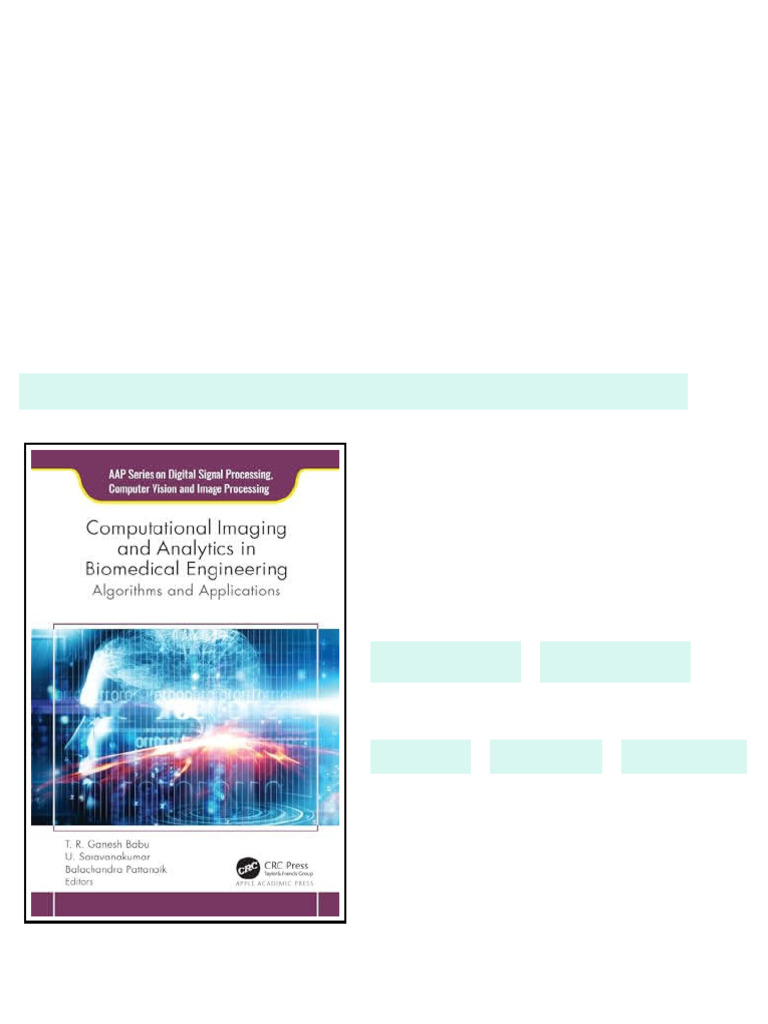 (Ebook) Computational Imaging and Analytics in Biomedical Engineering ...