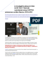 Analiza Pe Text Gandul - Teza de Doctorat a Premierului Ponta vs Cartea Prof. Dumitru Diaconu