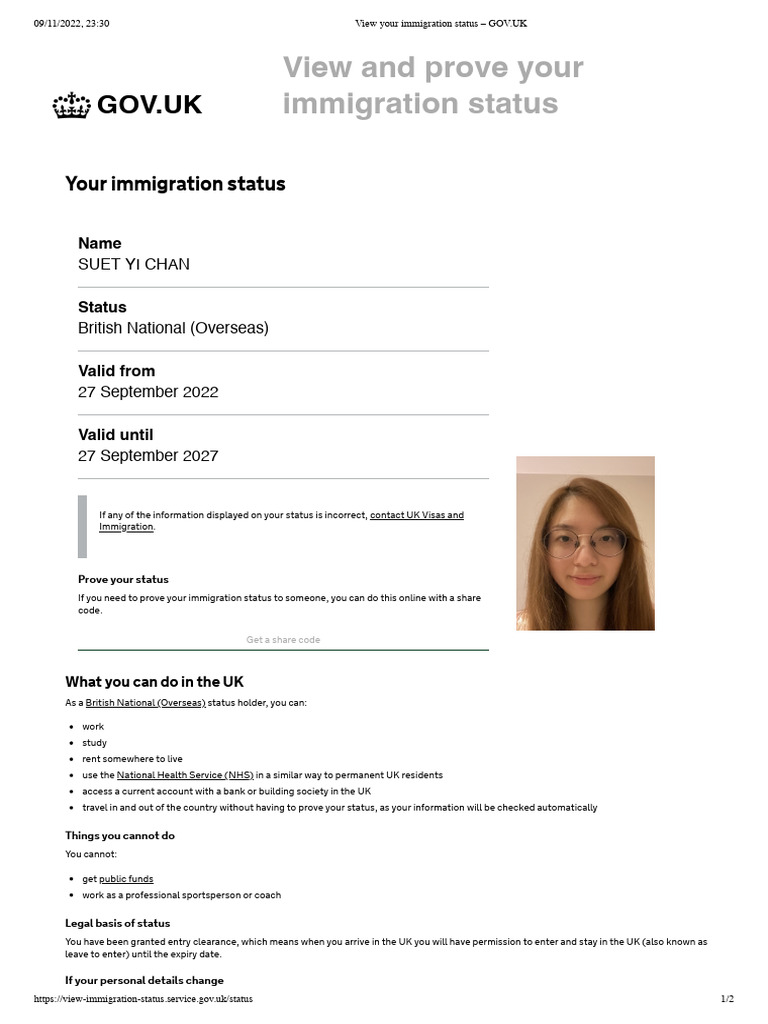 View Your UK Immigration Status Online | PDF | Immigration Law ...