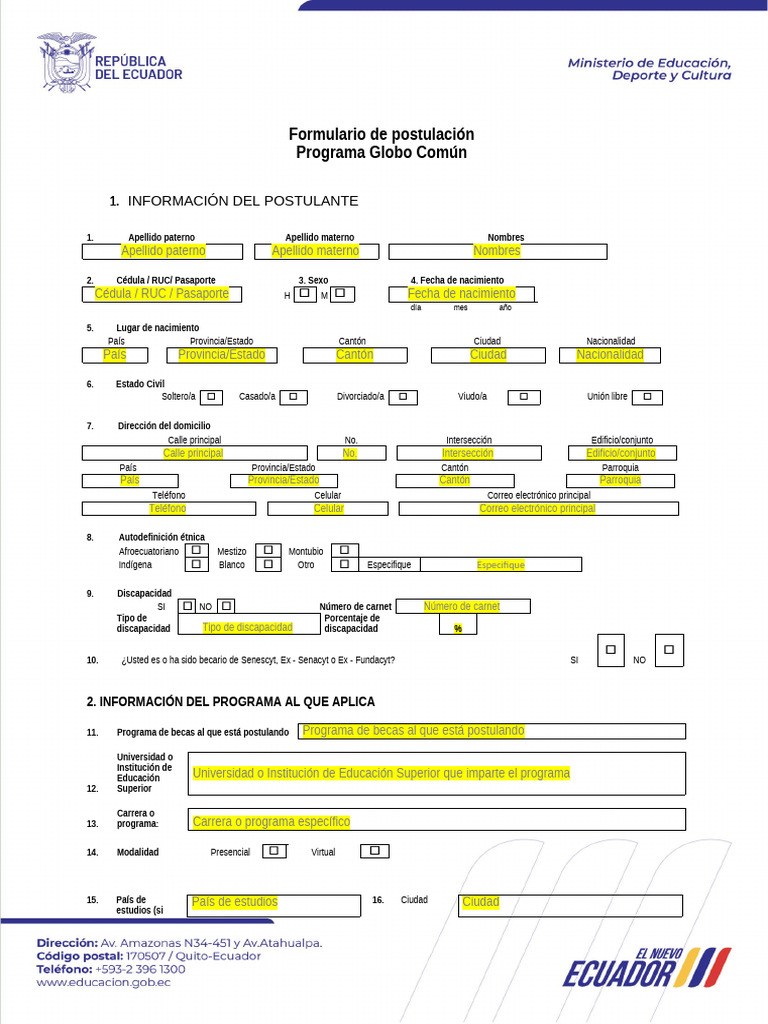 Formulario de Postulación a Becas | PDF | Beca