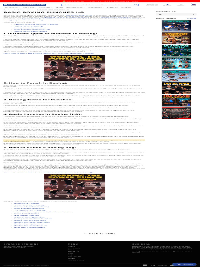 Essential Boxing Punches Explained | PDF | Hand