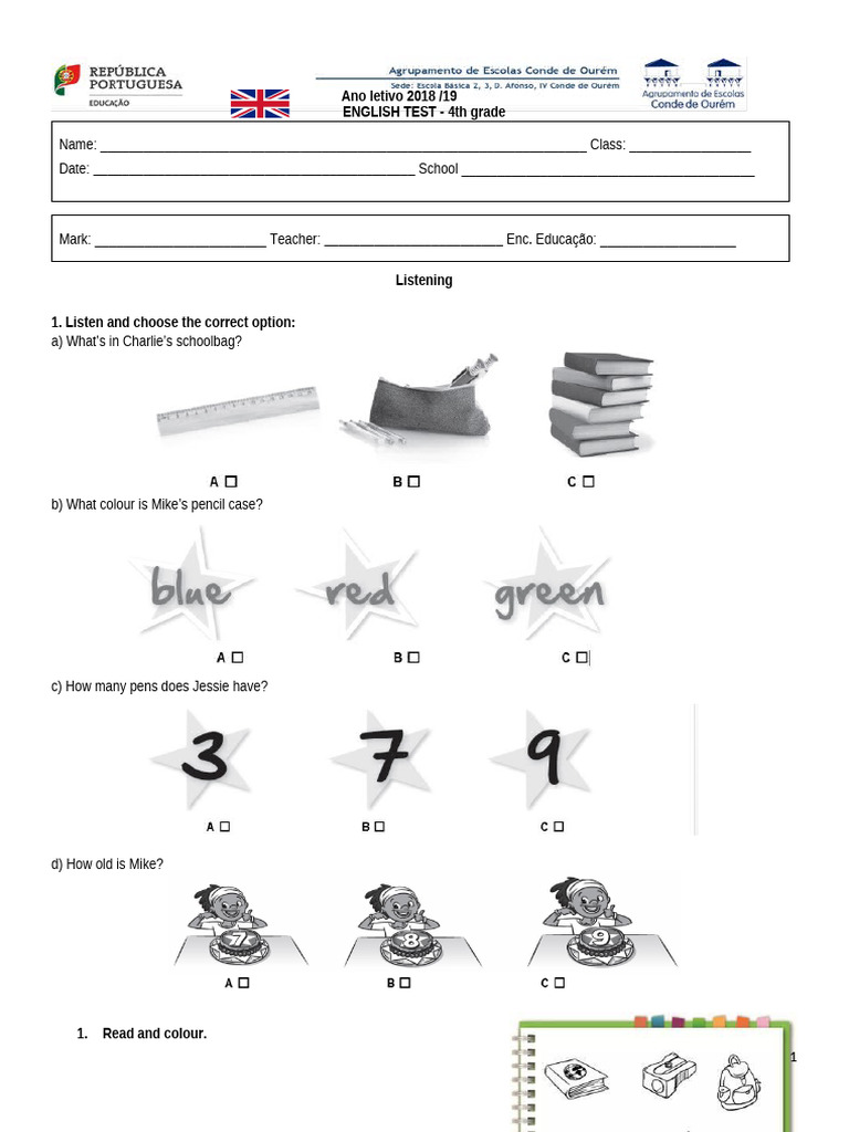 4th Grade English Test Template | PDF | Chess Theory | Chess