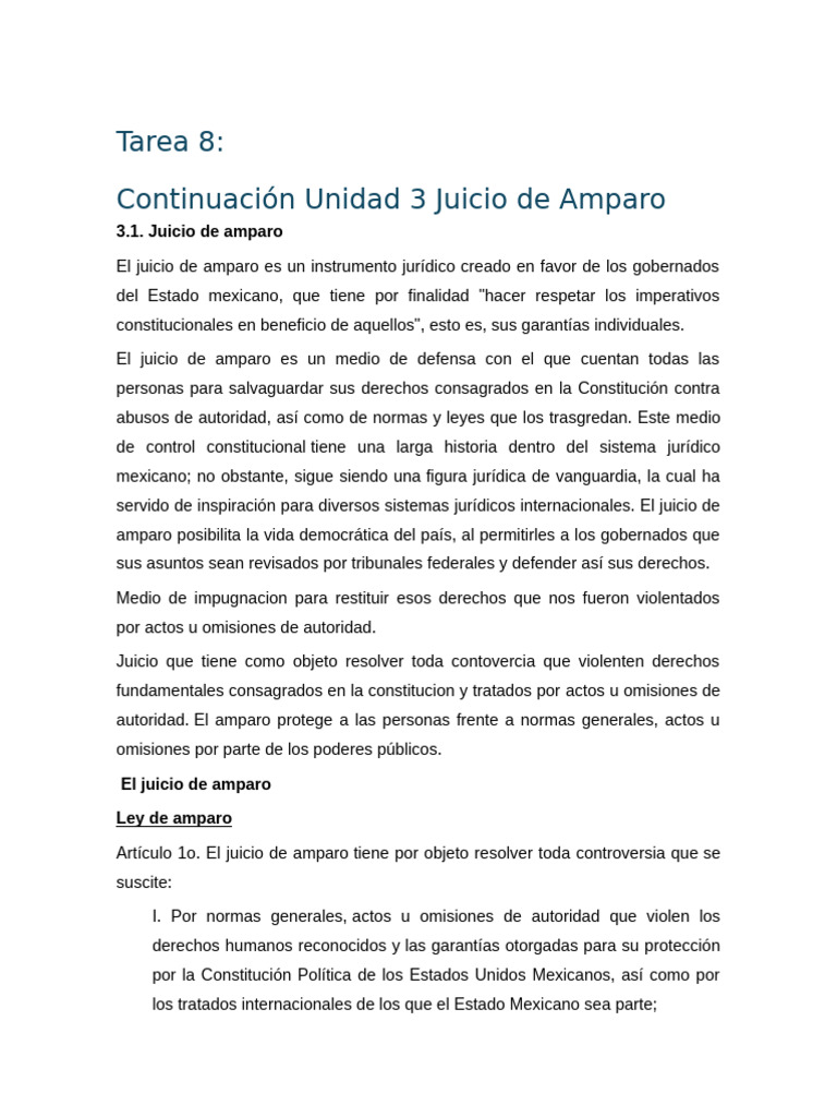Amparo | PDF | Caso de ley | Derecho Constitucional
