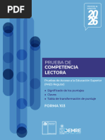 Clavijero PAES Competencia Lectora 2026 | PDF