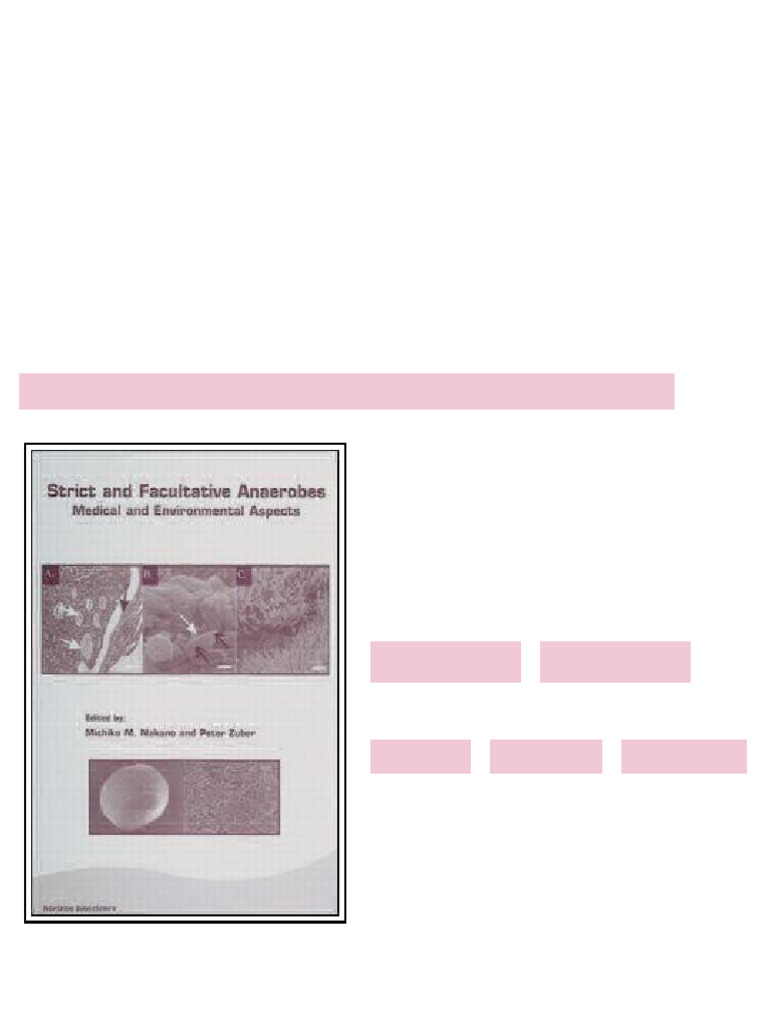 (Ebook) Strict and Facultative Anaerobes: Medical and Environmental ...